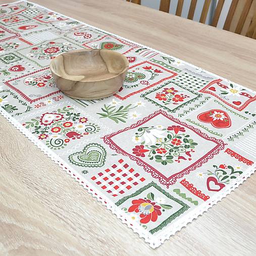 Úžitkový textil - VALERIA - folklórny motív patchwork - obrus obdĺžnik - 17297733_