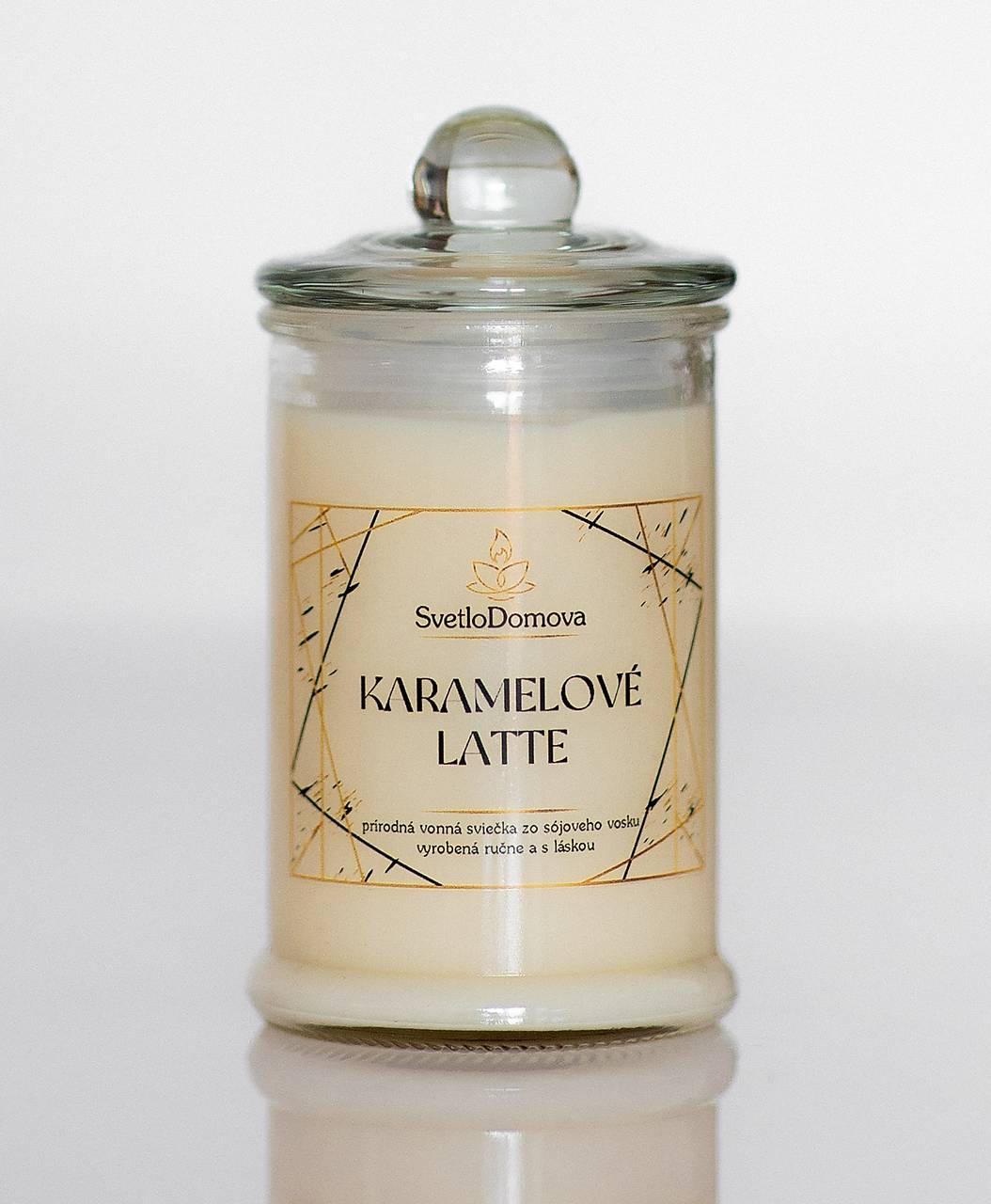 Sviečka zo sójového vosku v skle - Karamelové Latte