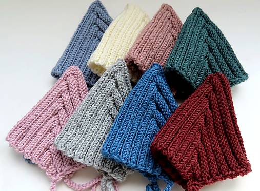 Detské čiapky - Čiapka "pixie" - 0-3 m(100% merino) - 17299465_