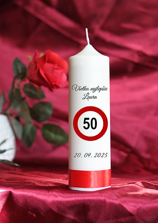 Sviečky -  50. narodeniny Veľká personalizovaná sviečka  - 17298550_