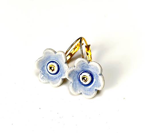 Náušnice - Náušničky Modré kvietky - 17302875_