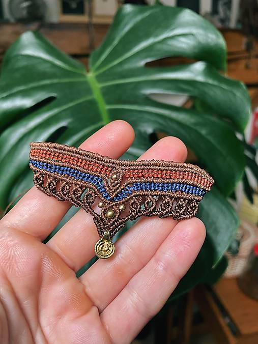 Náramky - Micro macramé náramok - tribal - 17301214_