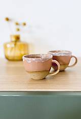 Nádoby - Cappuccino šálka (ružová) kamenina - 17301599_