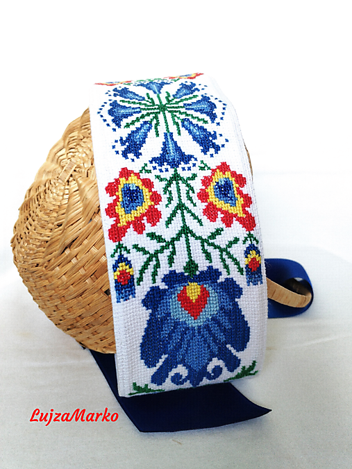 Opasky - Opasok s pestrofarebnou výšivkou - 17303127_