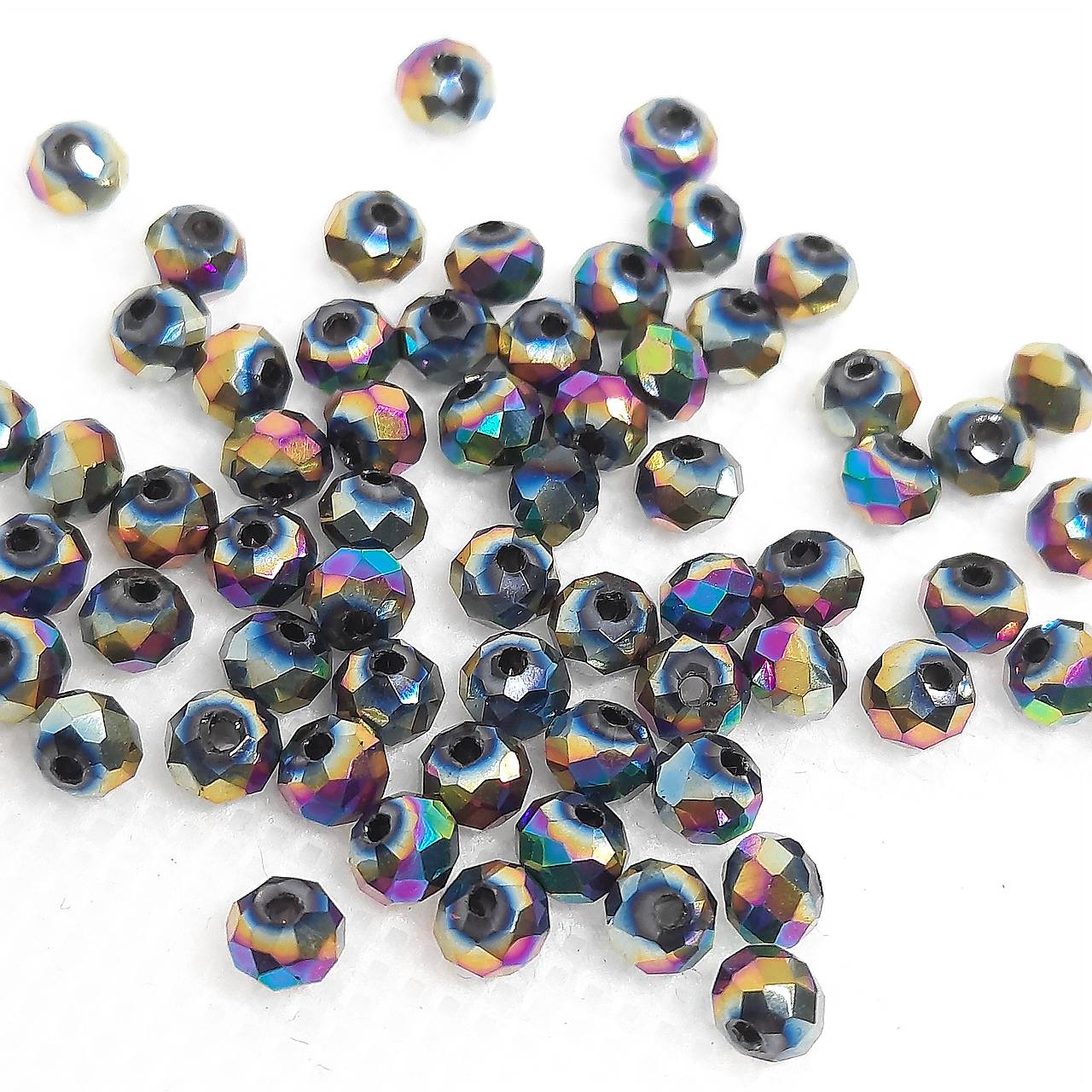 Sklenená rondelka 4x3mm-1ks (dúhová AB)