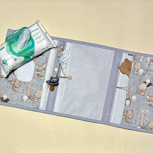 Detské doplnky - Mláďatá v lese - plienkovník 3 dielny - 17308009_