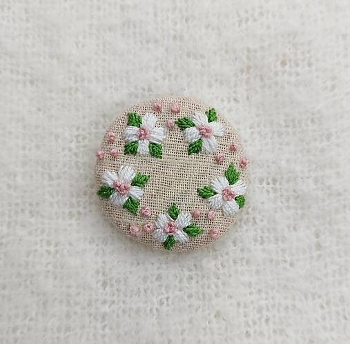 Brošne - Výšivaná jarná brošňa (nežná jar) - 17306276_