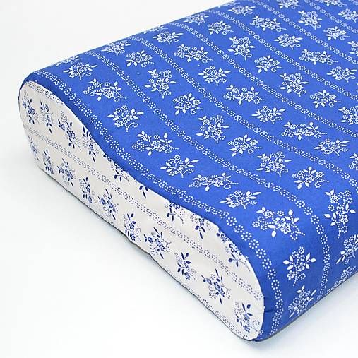 Úžitkový textil - Modro biela krojová - obliečka na anatomický vankúš - 17304456_