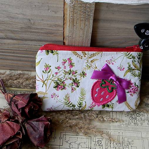 Taštičky - Peňaženka-taštička - jahôdková - 17307830_