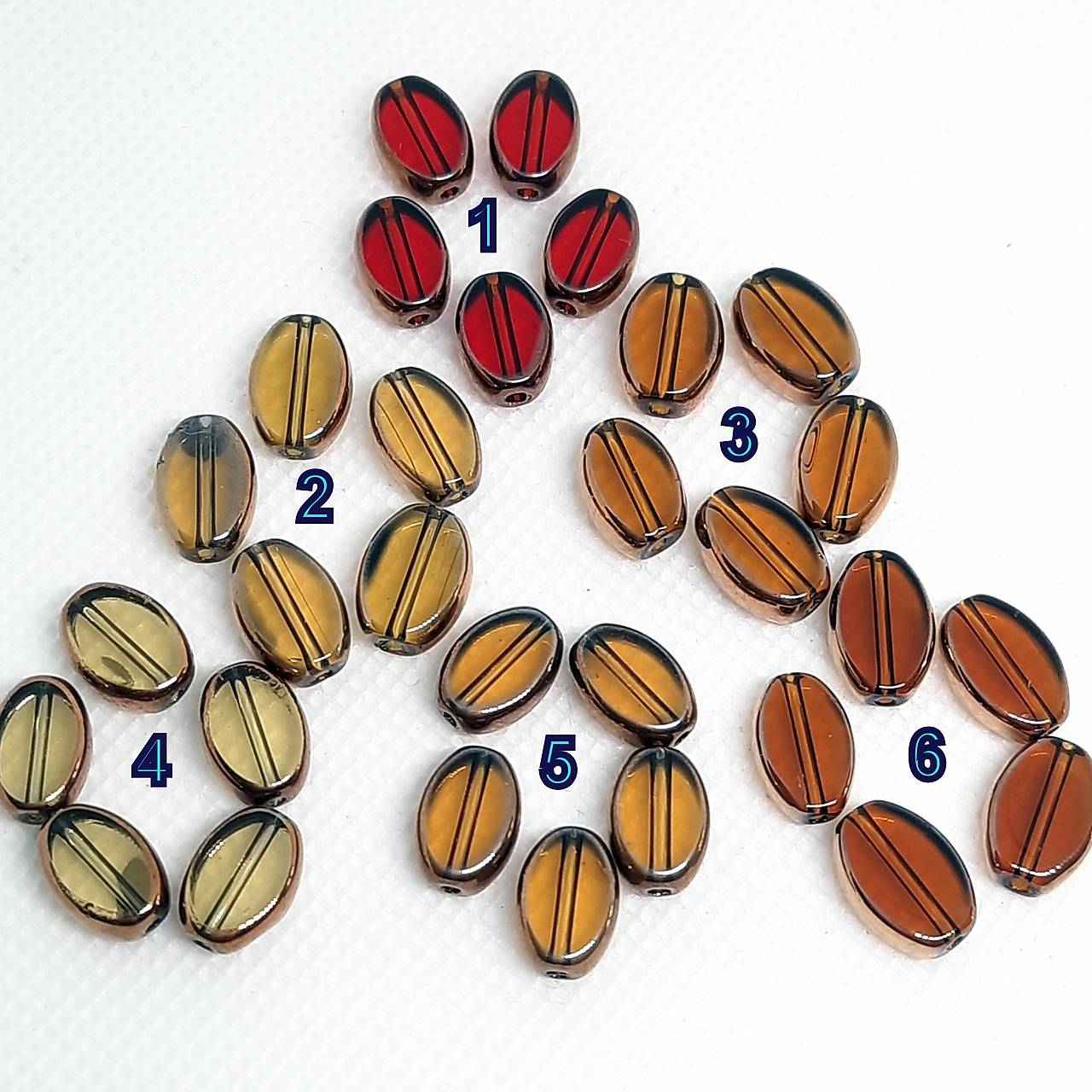 Sklenené korálky ovál -1ks