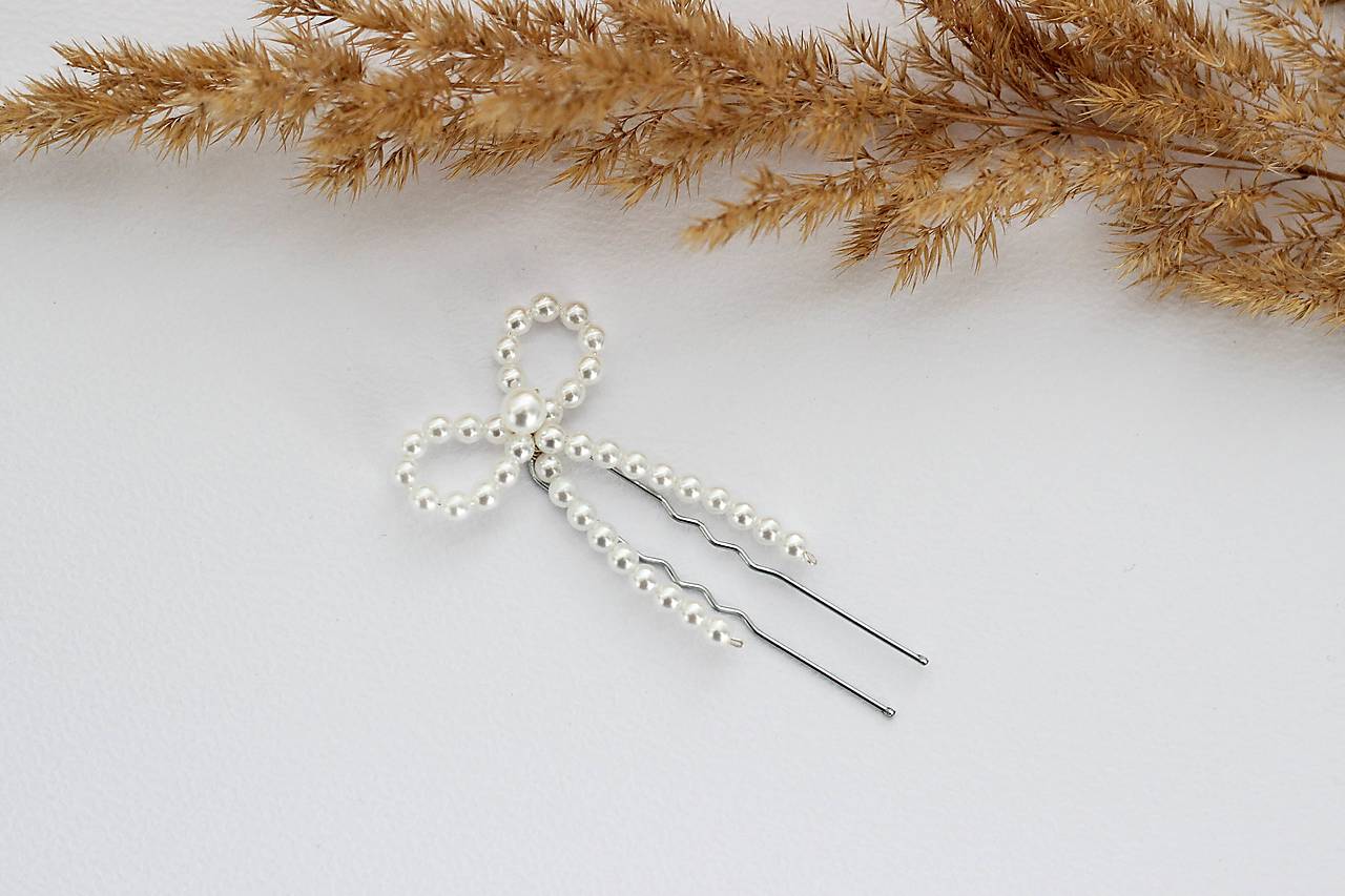 Perlové svadobné sponky do vlasov Júlia (Malá)