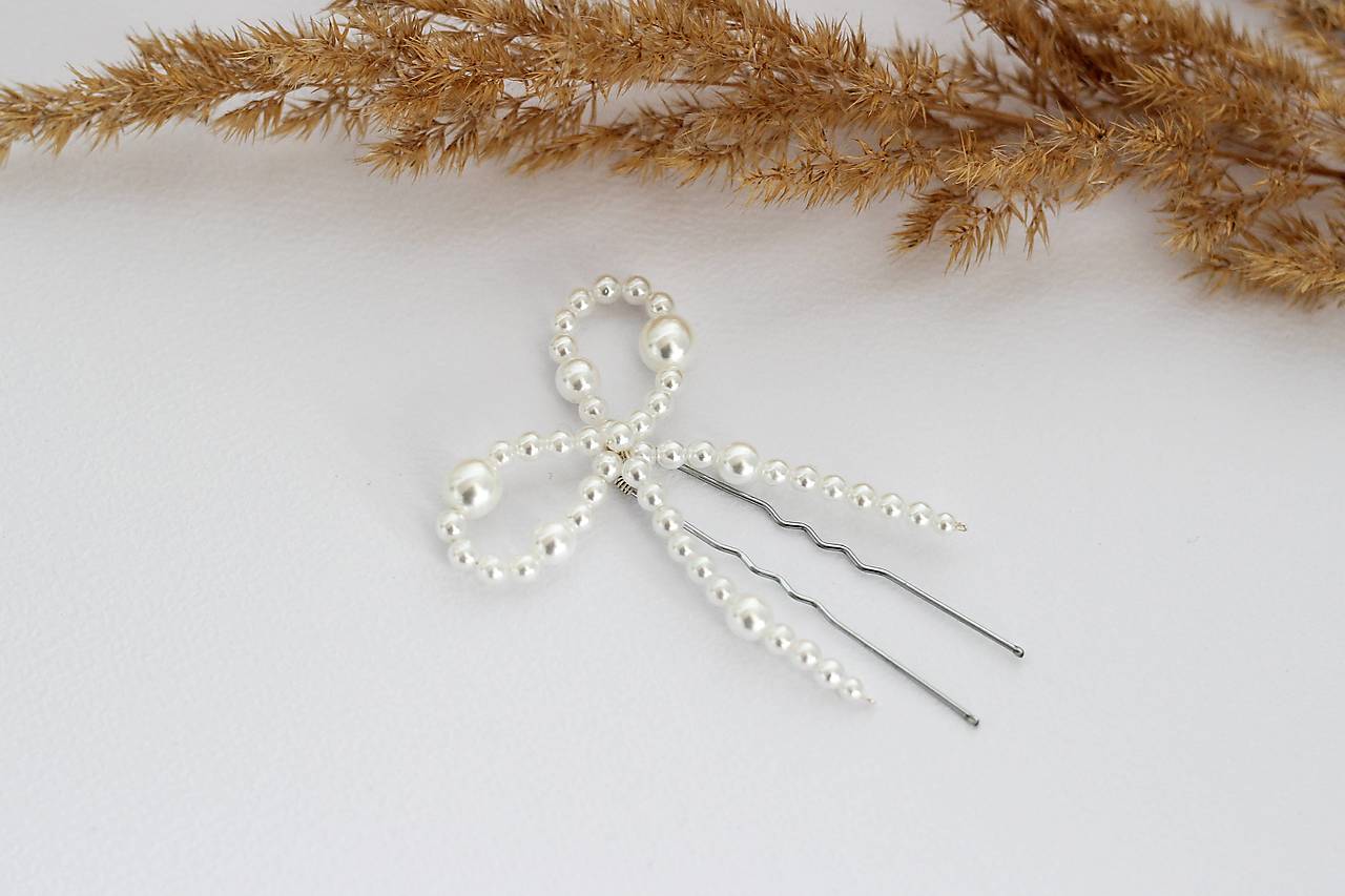 Perlové svadobné sponky do vlasov Júlia (Veľká)