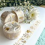 Papier - exkluzívna japonská washi páska Zlaté kvety - 17309347_