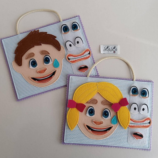 Hračky - Tvár a emócie - quiet book karta - 17311434_