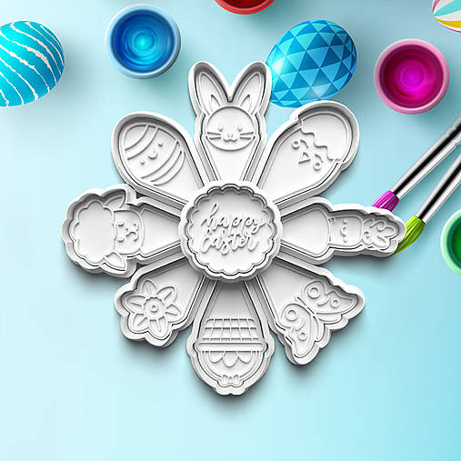 Príbory, varešky, pomôcky - Vykrajovátko s pečiatkou Veľkonočný tanier 752 - 17310371_