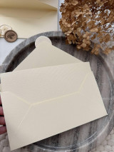 Papiernictvo - Krémová obálka na peniaze BLOOM 3v1 (obálka, pečať, list) (Náhradný list na text) - 17309043_