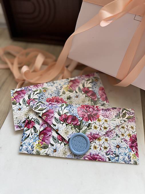 Papiernictvo - Obálka na peniaze KYTICA 3v1 (obálka, pečať, list) - 17310021_