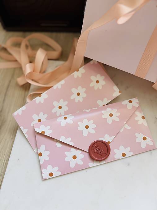 Papiernictvo - Obálka na peniaze MARGARÉTA 3v1 (obálka, pečať, list) - 17310095_