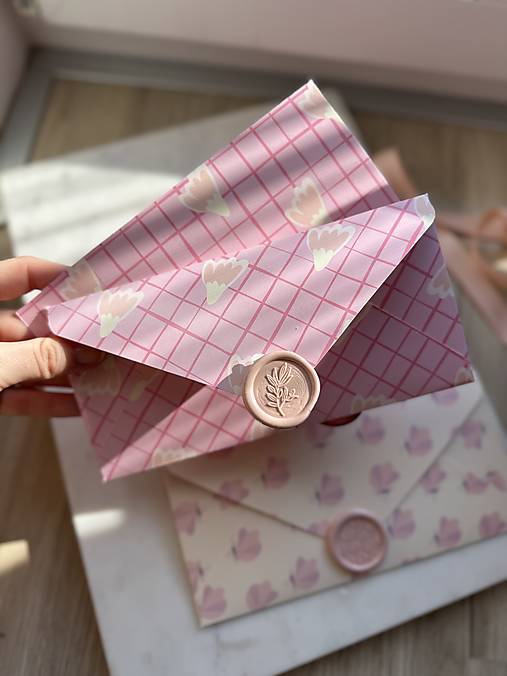 Papiernictvo - Obálka na peniaze KVET 3v1 (obálka, pečať, list) - 17310151_
