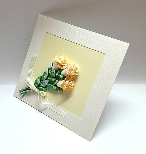 Papiernictvo - Blahoželanie k narodeninám UNI ... kytica ruží - 17314439_