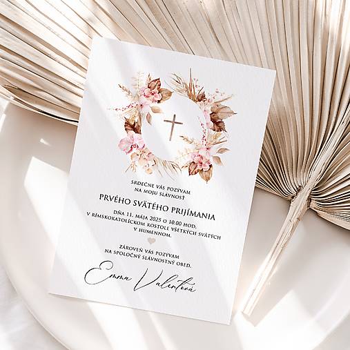 Papiernictvo - Pozvánka na prvé sväté prijímanie Lily - 17312625_
