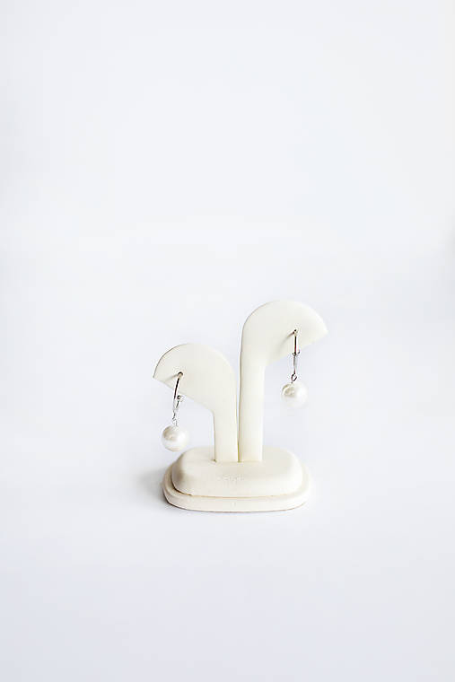 náušnice kruhy s perlami - shell perly