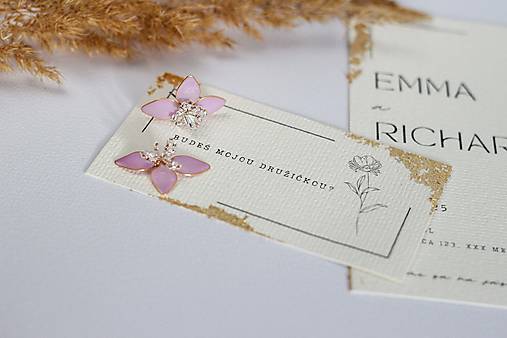 Náušnice pre družičky – nežný darček od nevesty (Fialová)