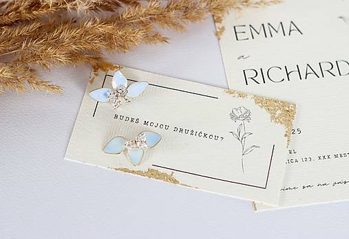 Náušnice pre družičky – nežný darček od nevesty (Svetlomodrá)