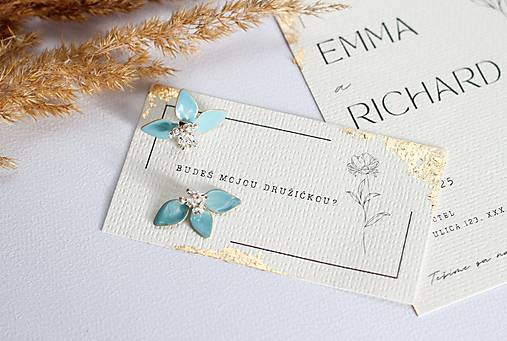 Náušnice pre družičky – nežný darček od nevesty (Jemná tyrkysová)
