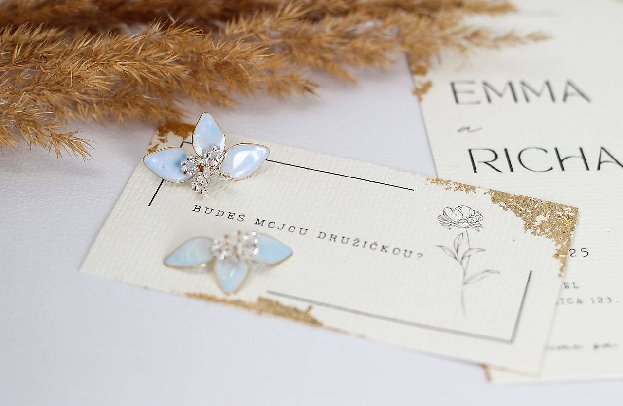Náušnice pre družičky – nežný darček od nevesty (Svetlomodrá)