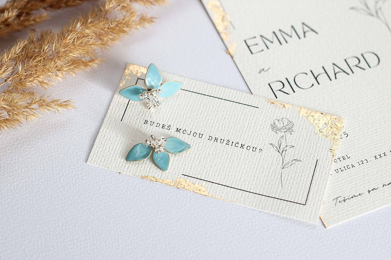 Náušnice pre družičky – nežný darček od nevesty (Jemná tyrkysová)