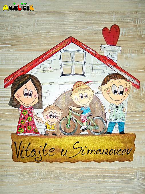 Tabuľky - Menovka - domček a dvojica - 17313387_