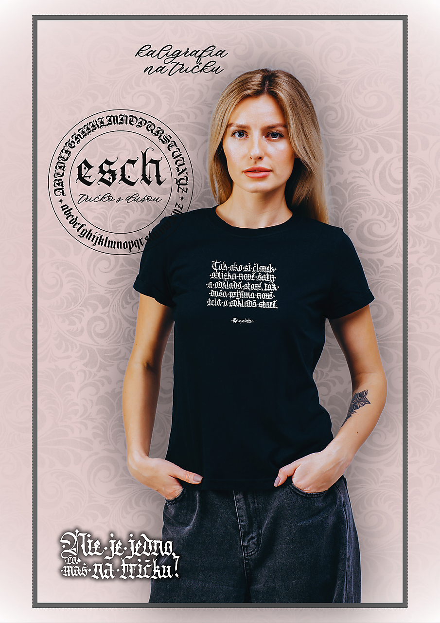 kaligrafia na tričku - Bhagavadgíta