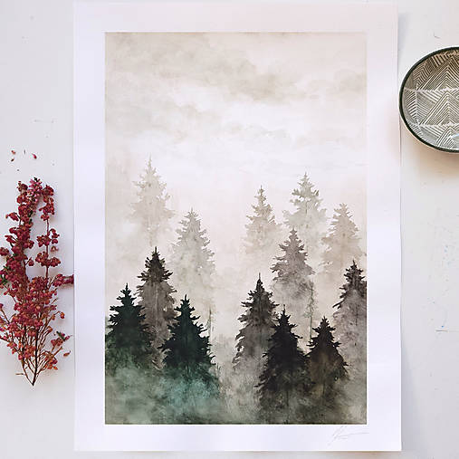 Kresby - AKVAREL - LES A3  - 17316092_