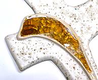 Dekorácie - Keramický kríž so sklom - 17315787_