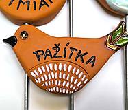 Dekorácie - Keramický bylinkový zápich do záhrady VTÁČIK - 17316141_