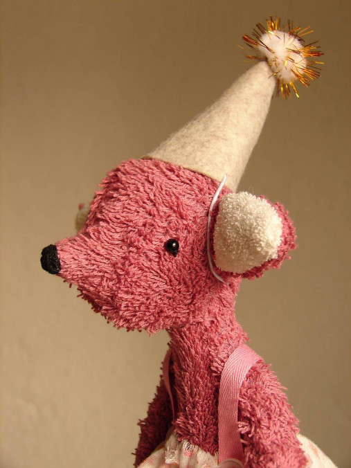 Hračky - ružová slečna "Pupy" v kvietkovaných šatôčkach z mušelínu - 17320460_