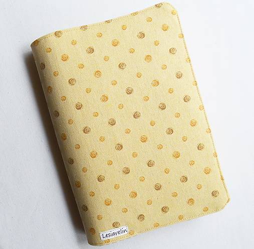 Papiernictvo - Obal na knihu nastaviteľný - Žlté guličky (režný) - 17321198_