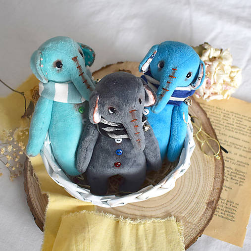 Hračky - Mini sloníky (Šedá) - 17321952_