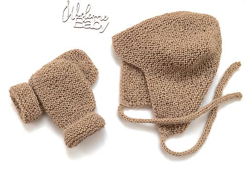 Detské súpravy - Jemná alpaka čiapočka a rukavičky pre bábätko - 17322020_