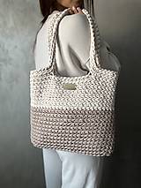Kabelky - Maxi pletená kabelka shopperka - 17320837_