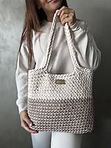 Kabelky - Maxi pletená kabelka shopperka - 17320840_