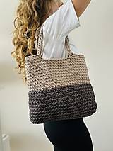 Kabelky - Maxi pletená kabelka shopperka - 17320842_