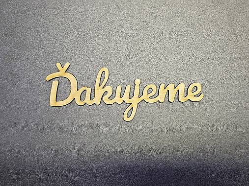 Materiál ručne robený - Ďakujeme – Dekoratívny drevený nápis - 17321316_