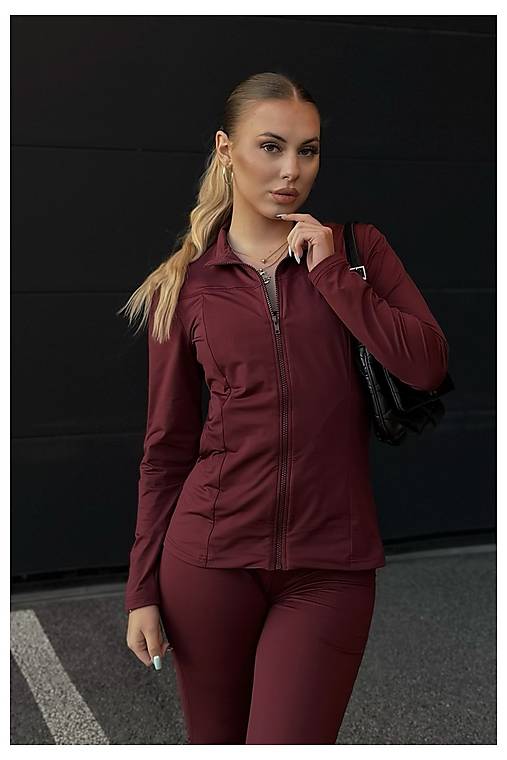 Mikiny - Termo bundička BURGUNDY - 17322746_
