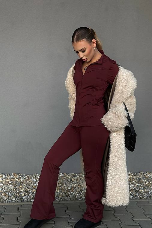 Nohavice - Termo nohavice BURGUNDY - 17322773_