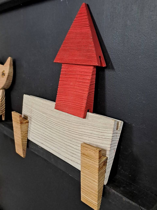 Nábytok - Drevený nástenný 2 - vešiak - 17323700_