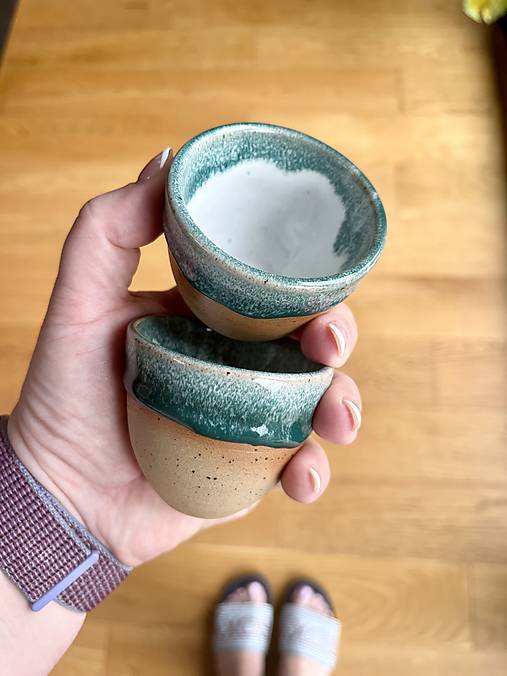 Espresso pohárik (zelená) kamenina