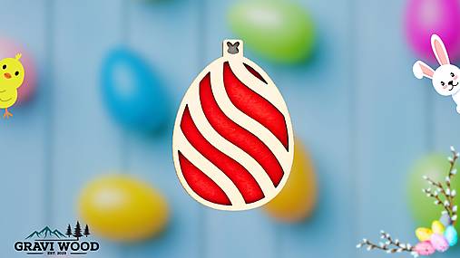 Dekorácie - Drevená veľkonočná ozdoba „Veľkonočné vajíčko č. 7“ - 17324949_