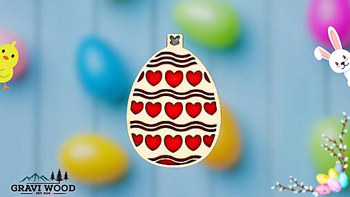 Dekorácie - Drevená veľkonočná ozdoba „Veľkonočné vajíčko č. 8“ - 17324953_